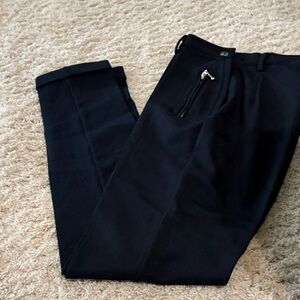 Women's Black Trousers with Side Zipper